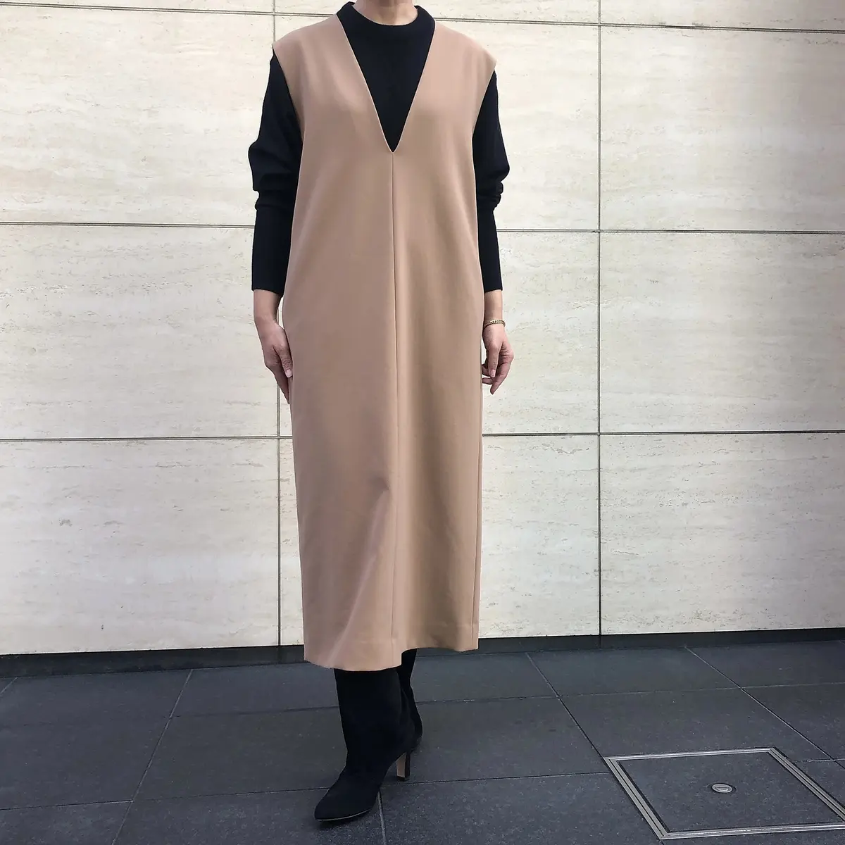 E by eclat Vネックジャンパースカート