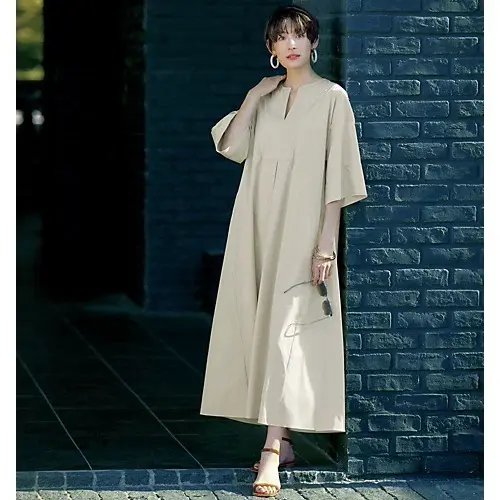 TICCA×eclat キーネックロングワンピース ￥31,900