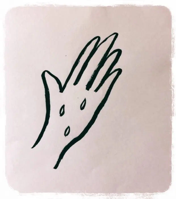 OurAge×Webエクラ　50代　更年期　手のひらの汗　イラスト