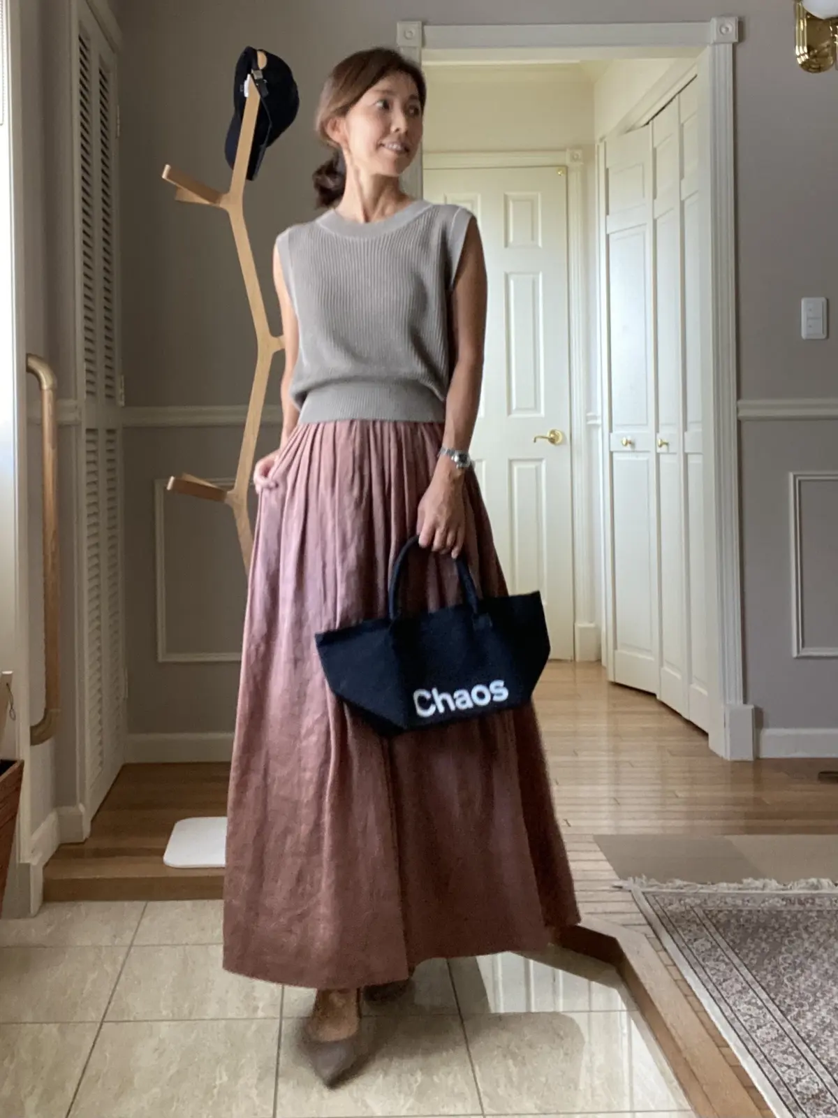 おしゃれなアラフィーのお気に入りバッグ「カオス×エクラ」黒バスケット型トート