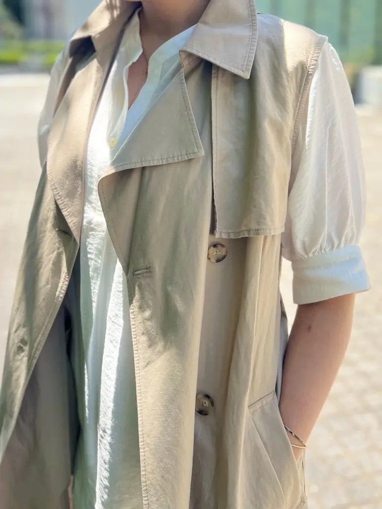 リネンブレンドラペルワンピース