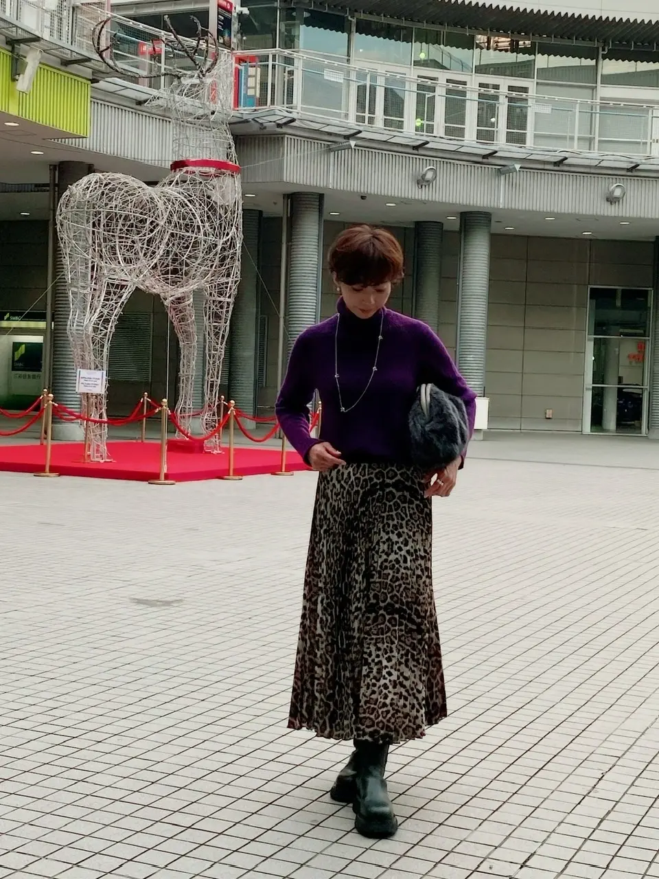 レオパード柄スカートでチームラボへの画像_2