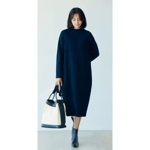 E by eclat モックネックコクーンニットワンピース ￥22,000