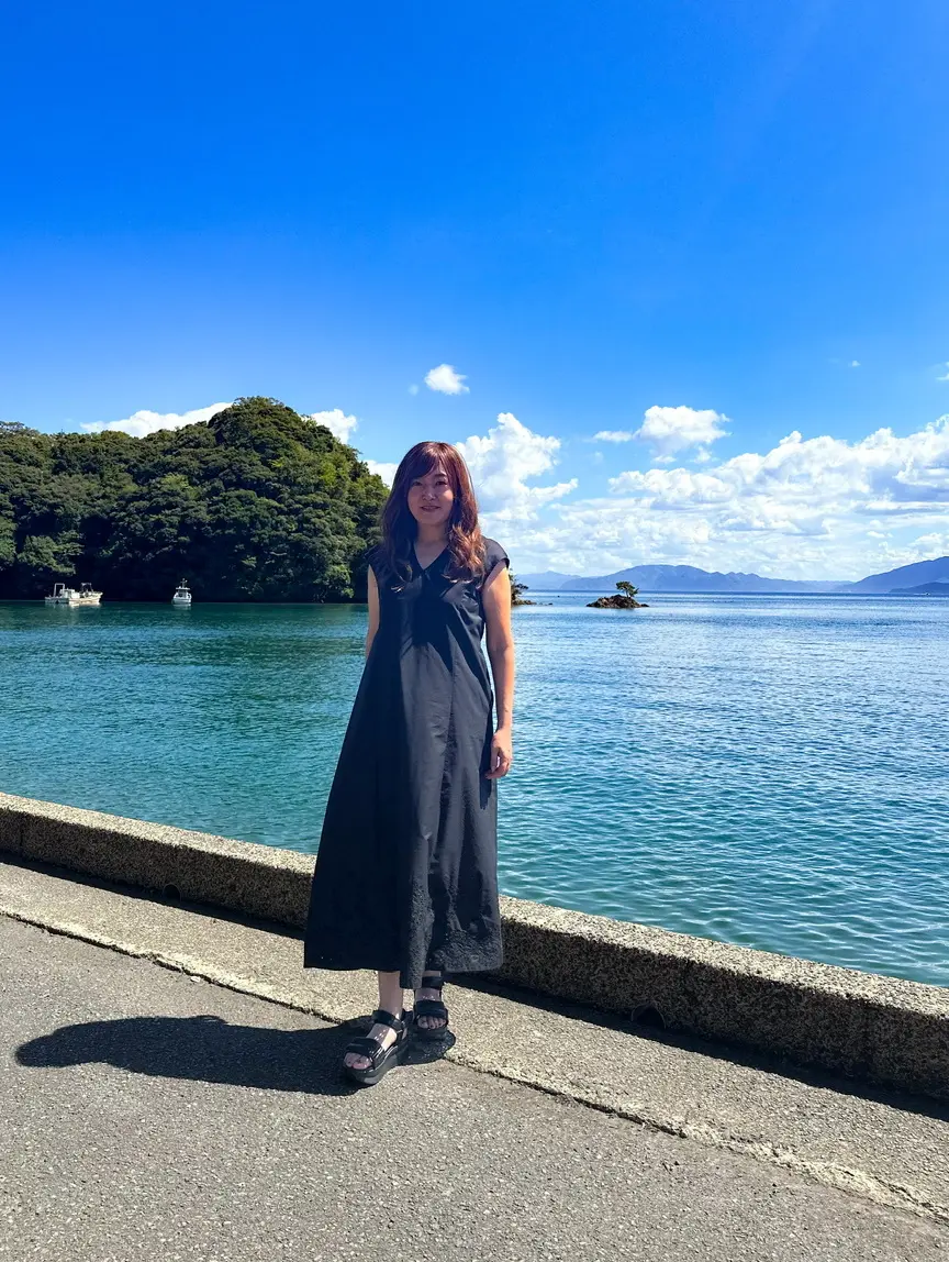 この夏、大活躍のお気に入りワンピースで舟の画像_14