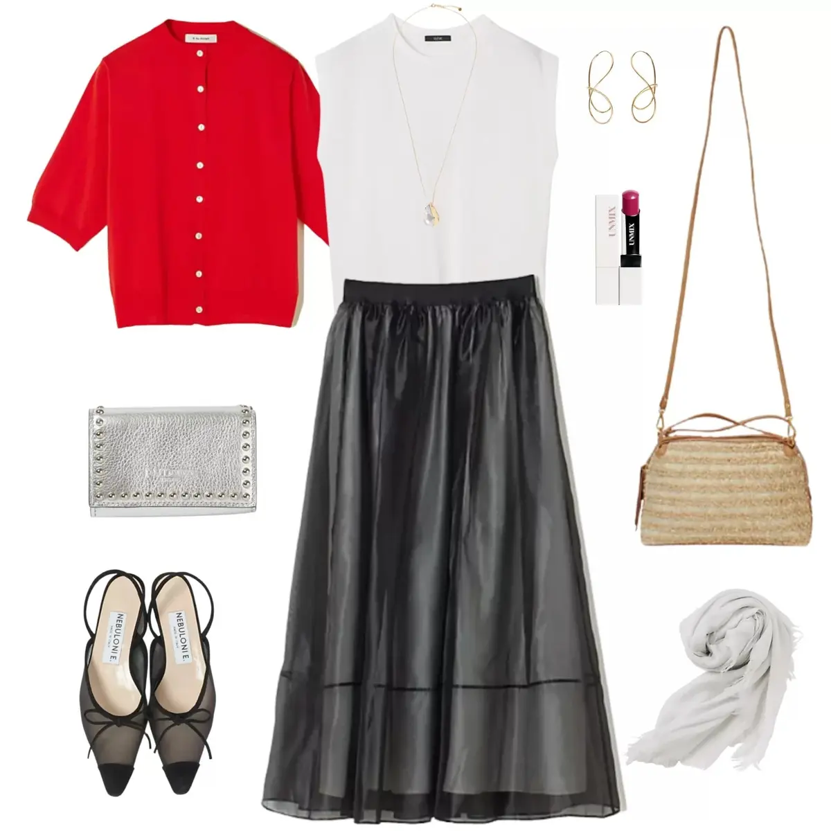 【50代 週末コーデ】シアーなスカートでの画像_1