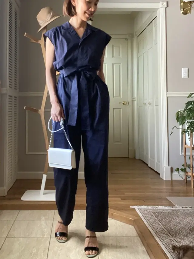 爽やかネイビーのオールインワンの画像_1