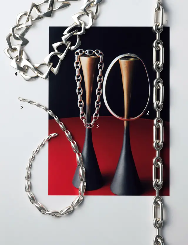 思いきったデザインのシルバーネックレス