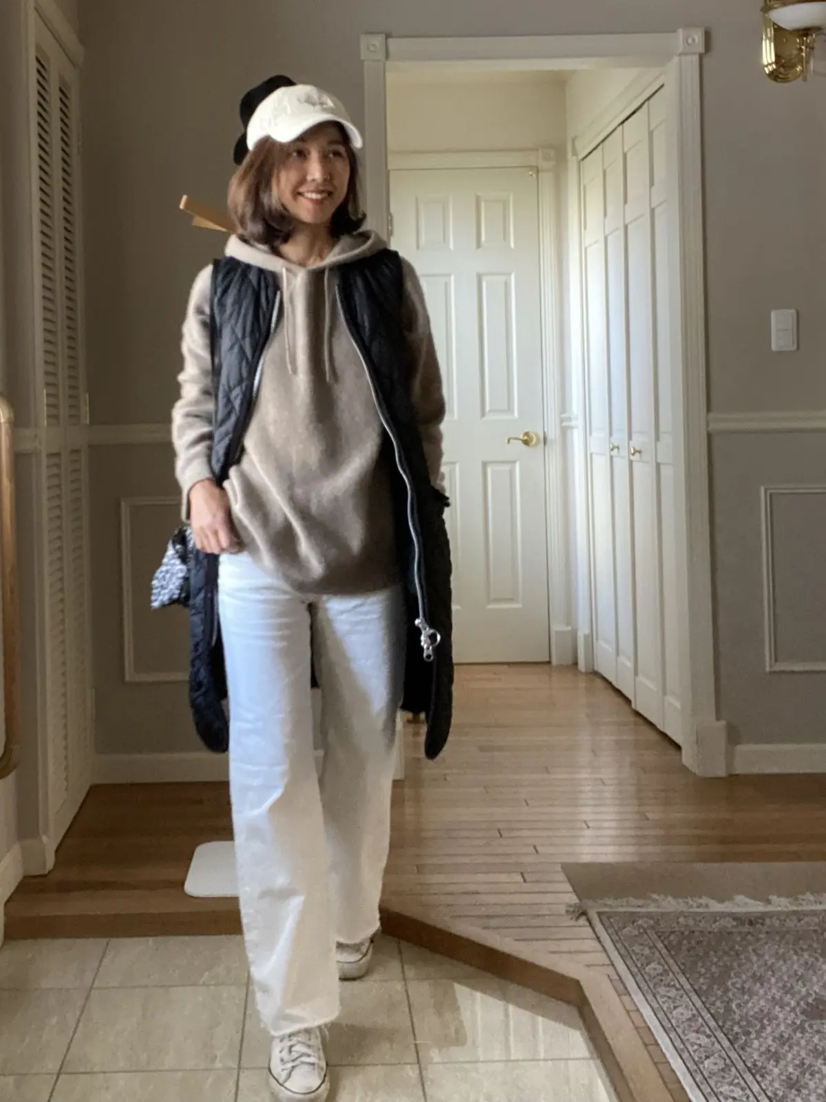 キルティングジレのオン&オフコーデの画像_1