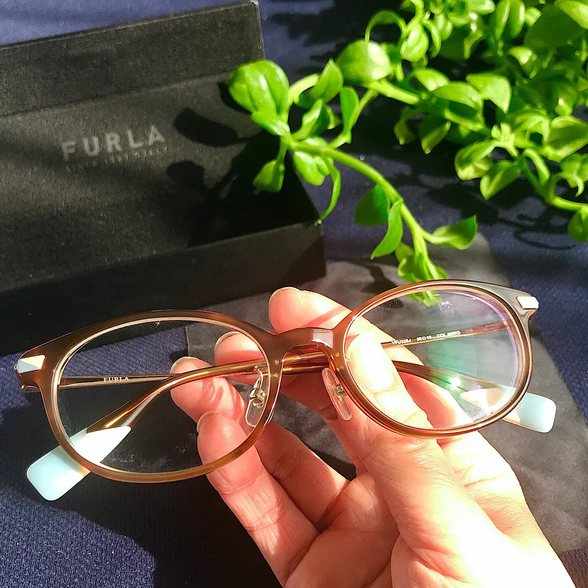 メガネを持つ手