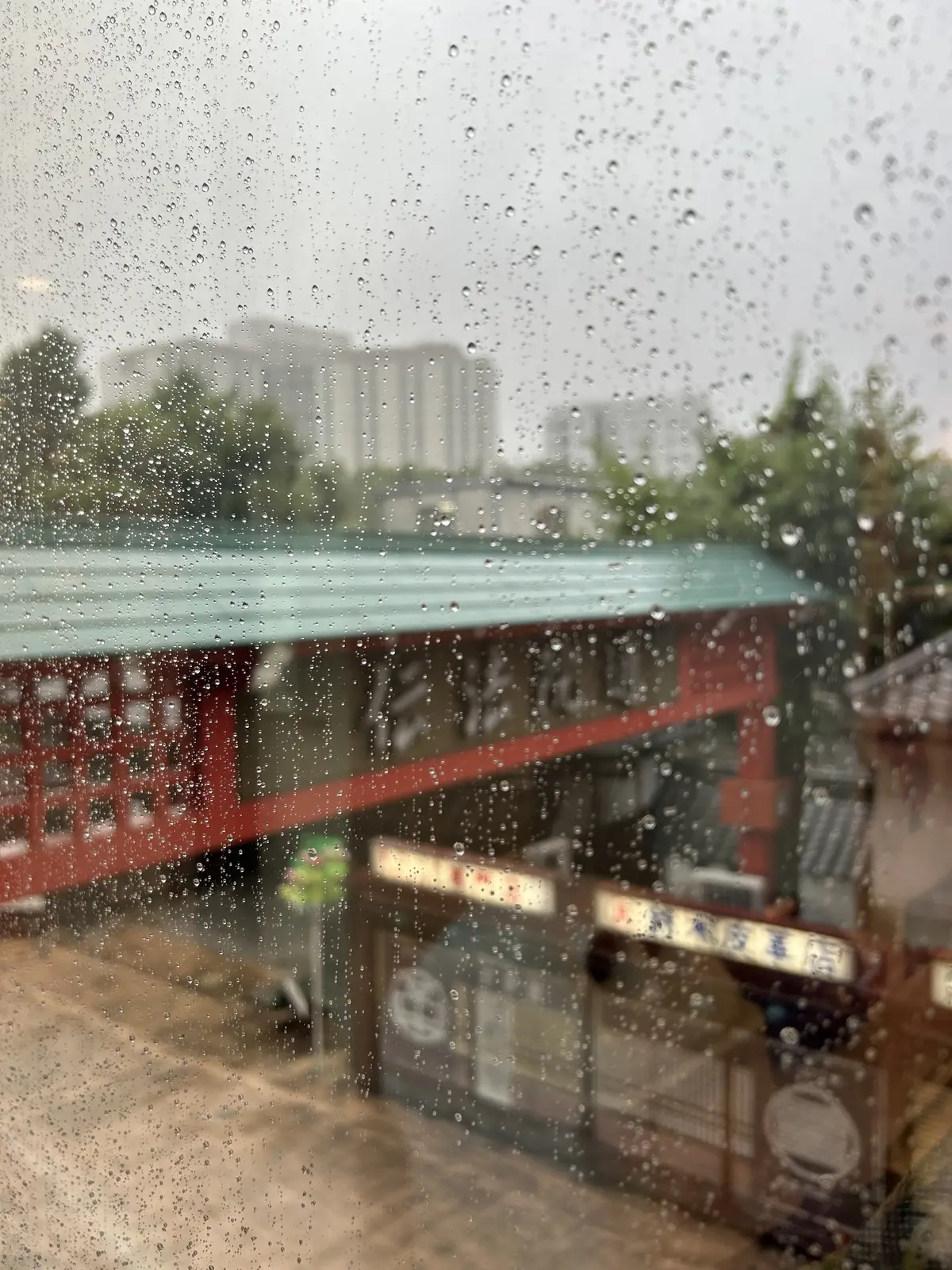 浅草公会堂から見る景色　雨の浅草