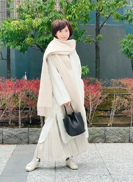 揺れワンピース　カジュアルスタイル