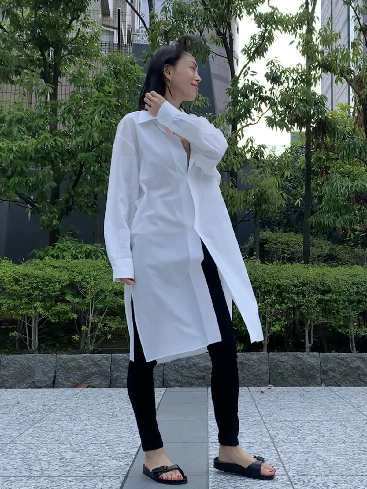 軽くボタン閉めサイド