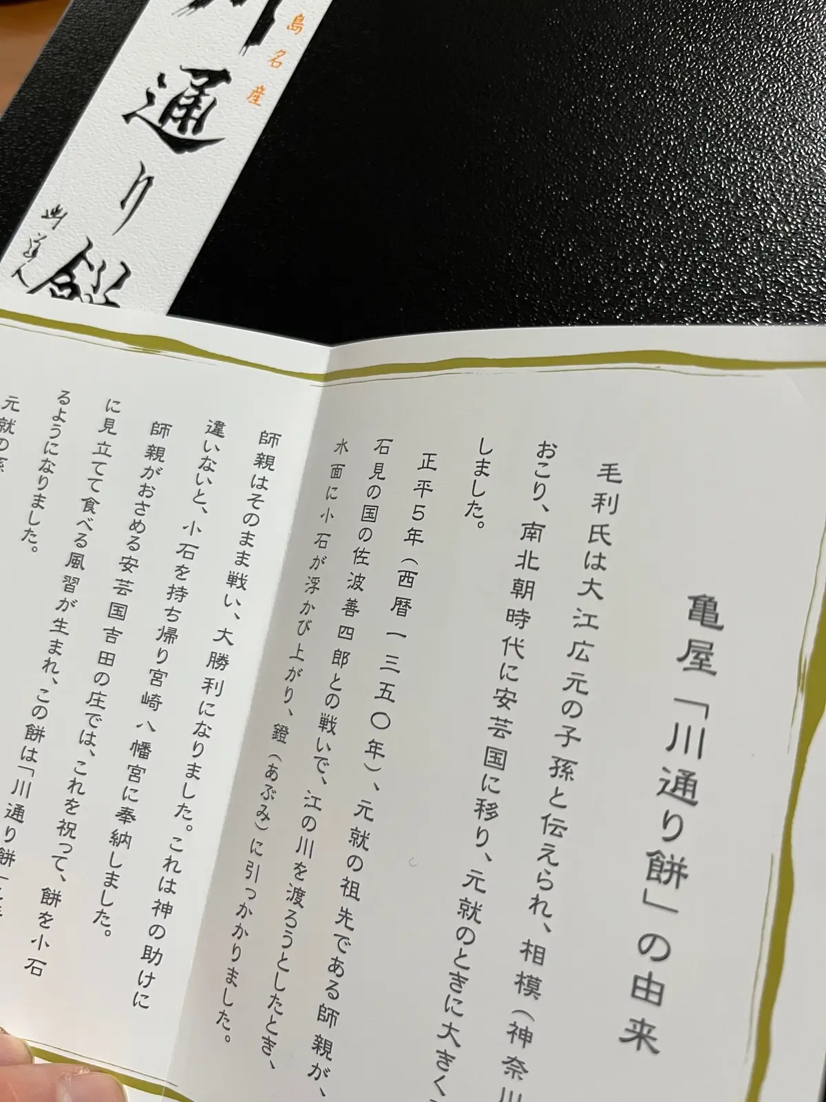 御菓子処　亀屋　～広島銘菓～川通り餅　