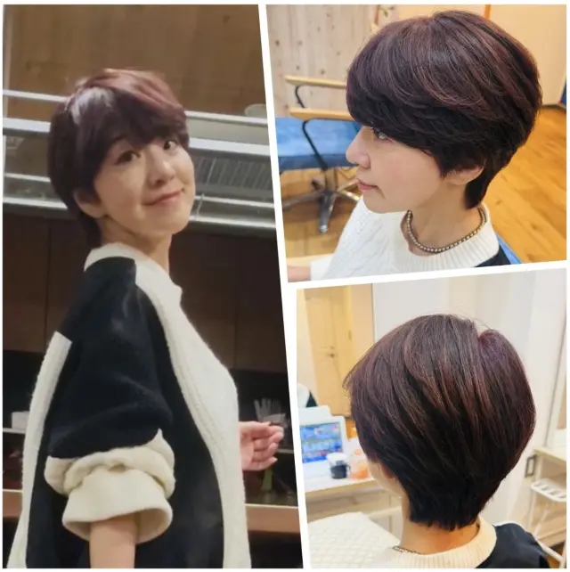 冬のショートヘアをレッドに　抜け感のあるの画像_1