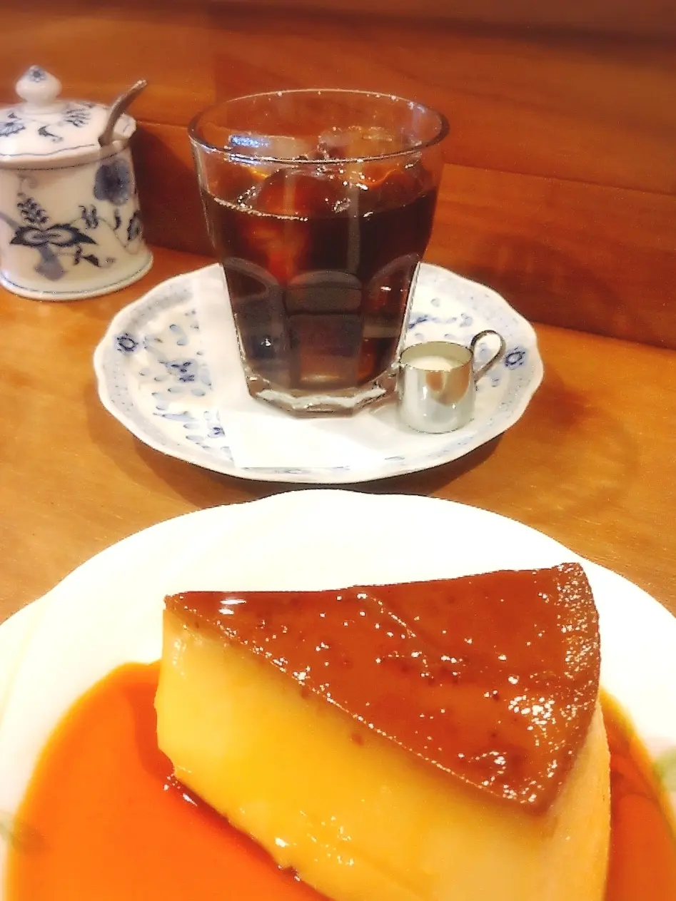 静岡、新静岡、笠井珈琲店、カスタードプリン、アイスコーヒー、喫茶店