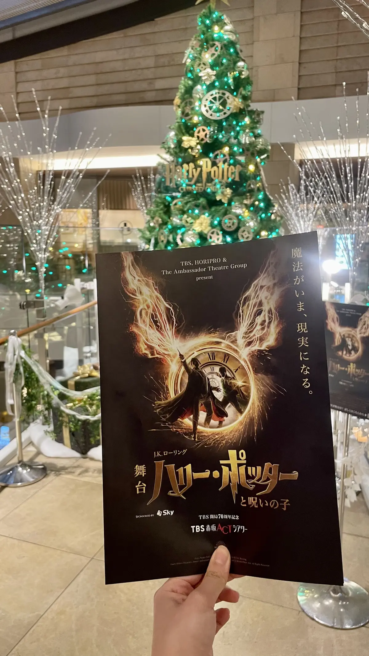 ハリーポッター、装飾、ツリー、クリスマスツリー、赤坂、ハリーポッターカフェ。