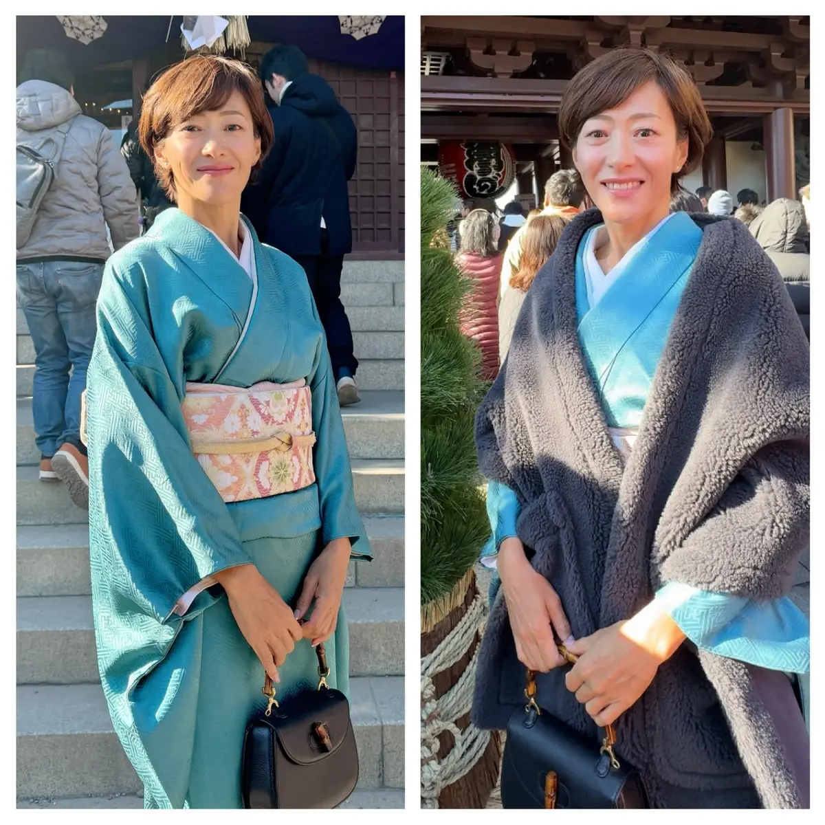 お気に入りの着物で初詣の画像_5
