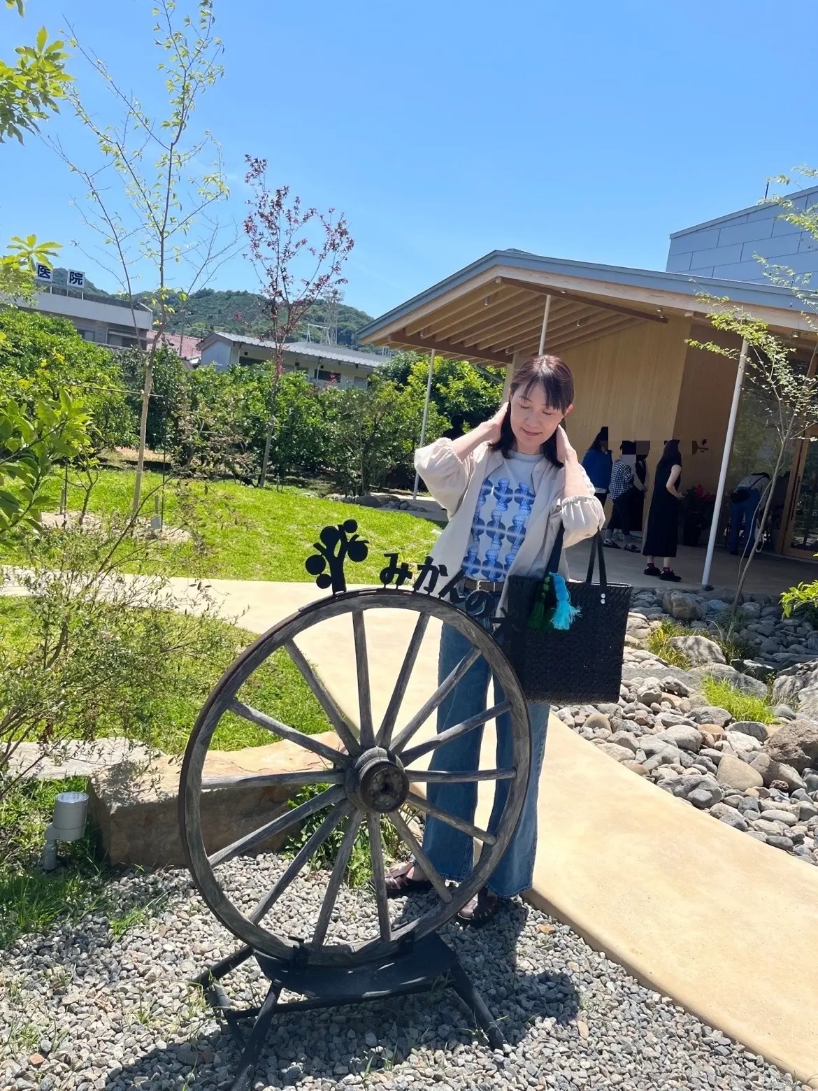 車輪のオブジェがかわいい！