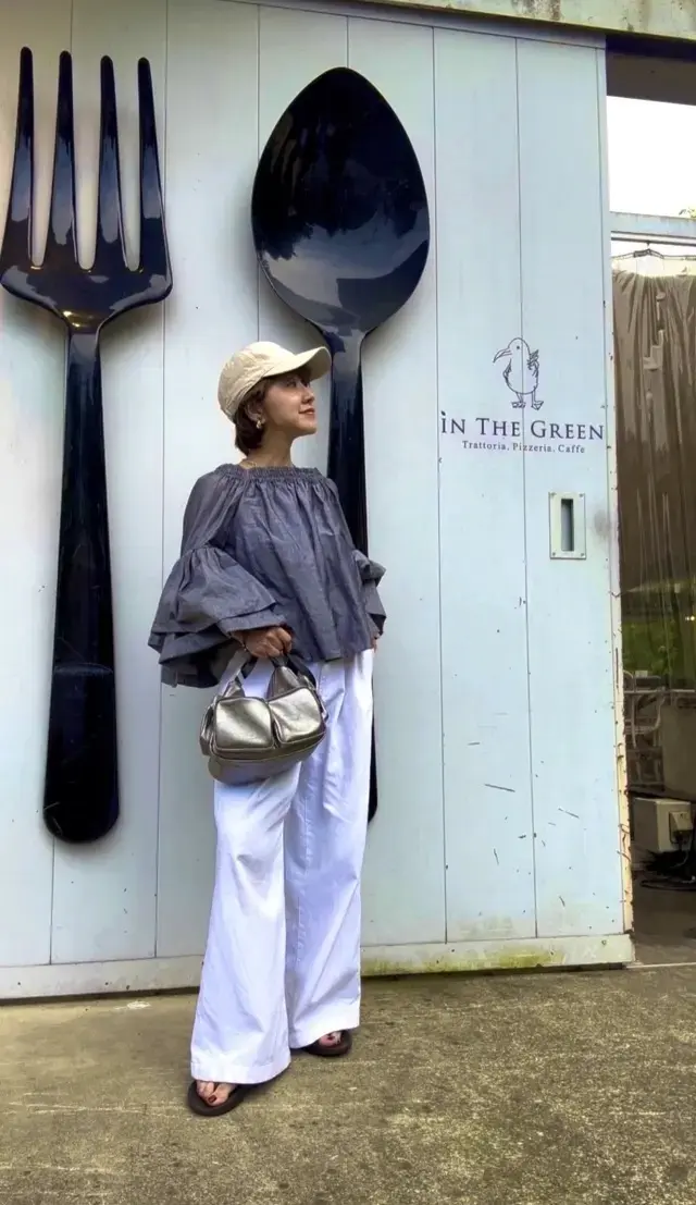 白ワイドデニム