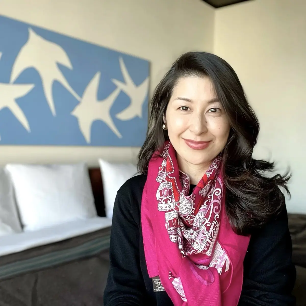 「エースホテル京都」の部屋、私の顔写真