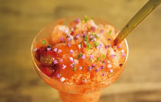 トマトシャーベットとマスカルポーネ