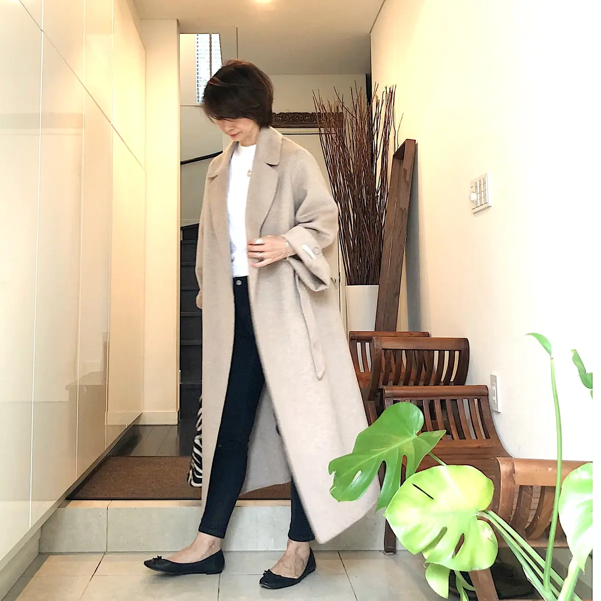 ミルクティーベージュのゆったりコートの画像_2