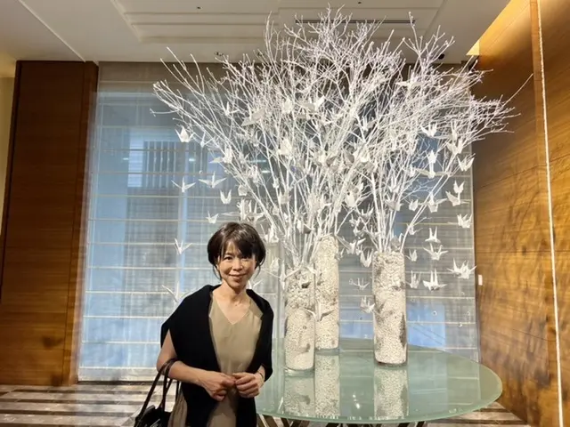 折り鶴のオブジェ