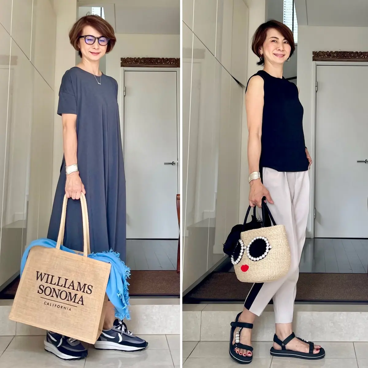 旬の 天然素材バッグ コーデの画像_3