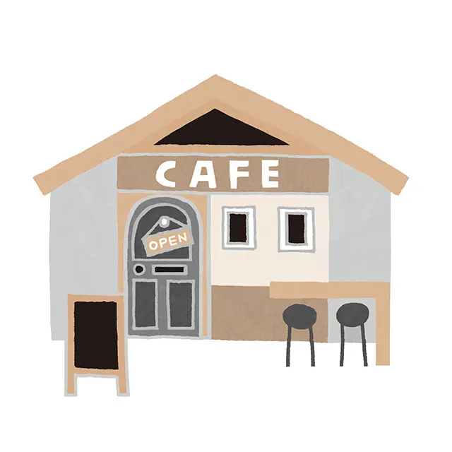 「カフェ」など心が 落ち着く場所を見つける