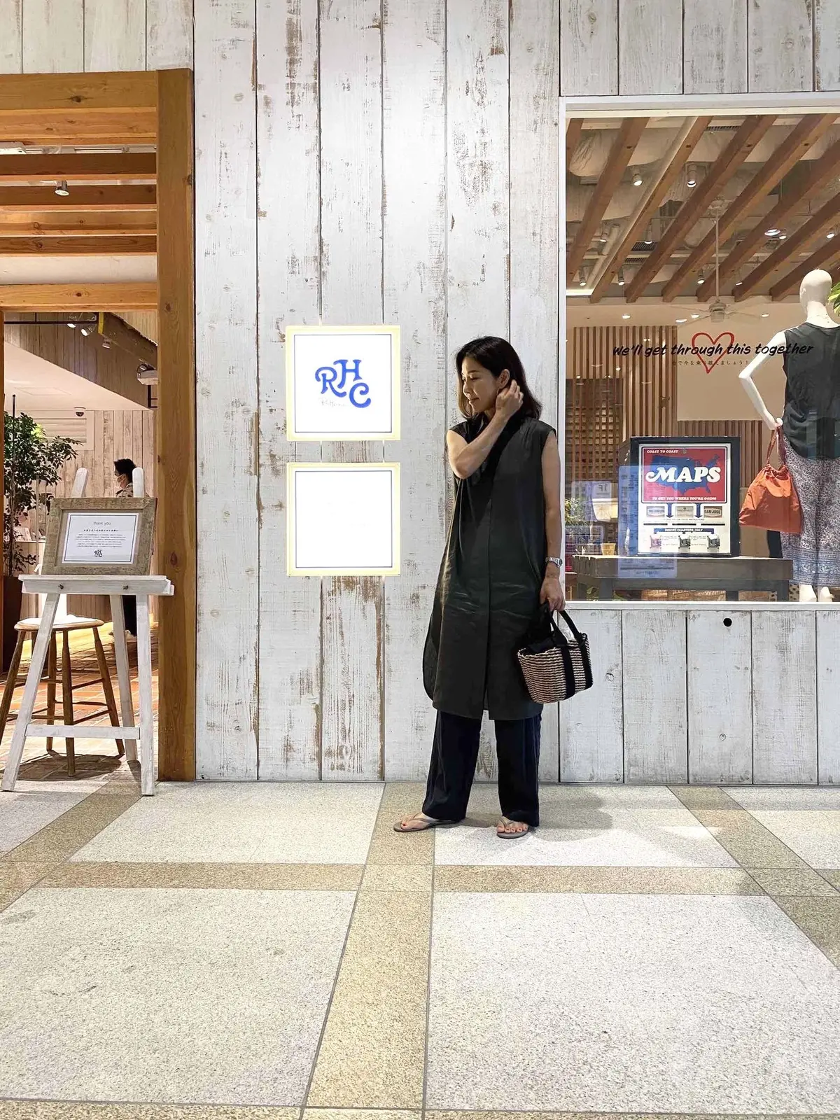 tomorrowlandの麻混のシャツワンピ