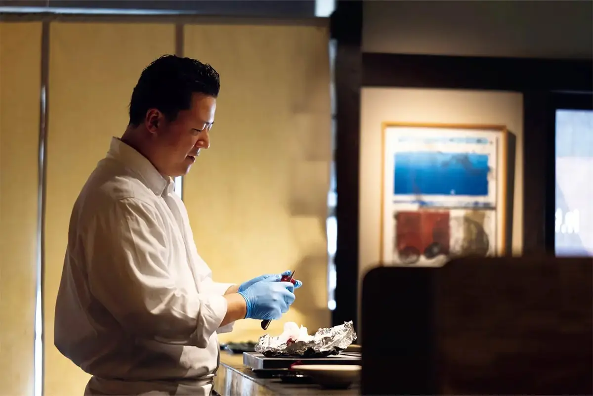 「大原のテロワールを料理で表現したい」と、森シェフ。昼夜ともにコース￥16,500～