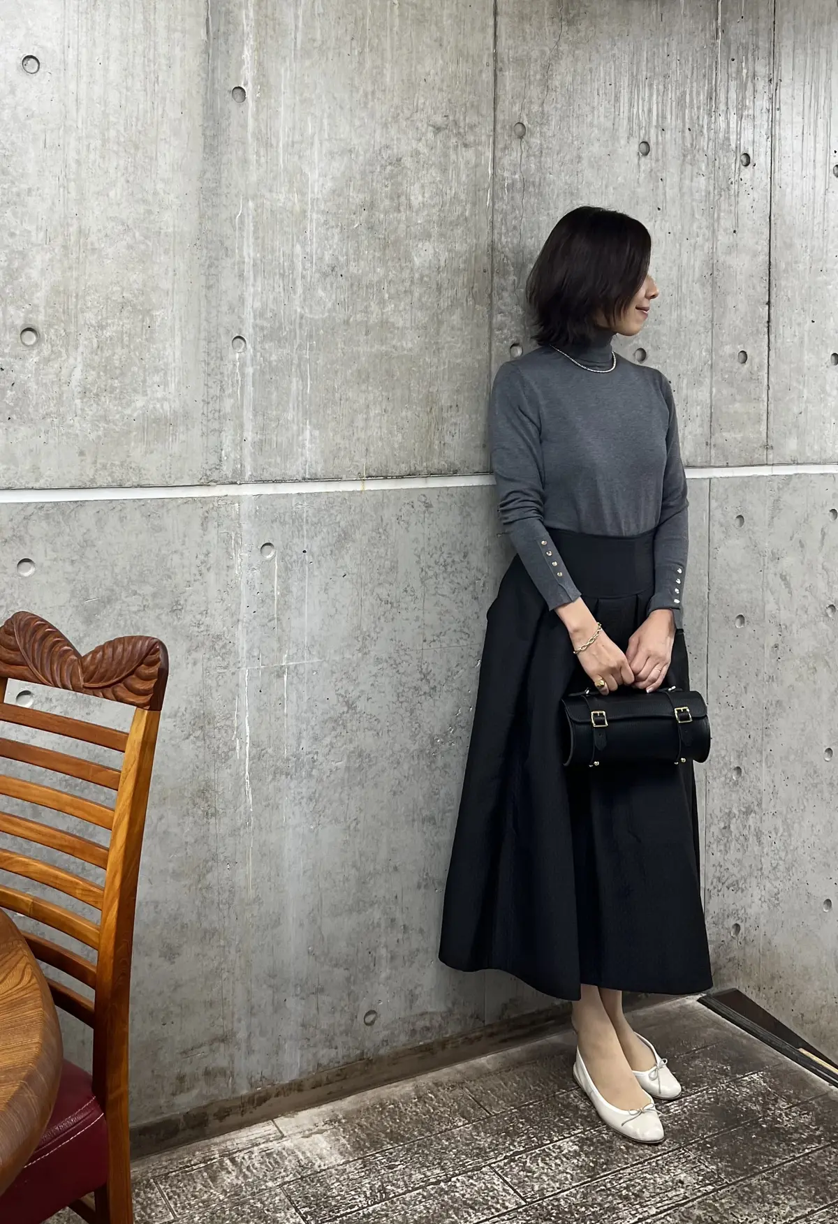 ふんわりジャガードスカートで華やか秋コーの画像_1