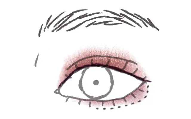 モーヴの締め色シャドウで甘さのあるタレ目風に