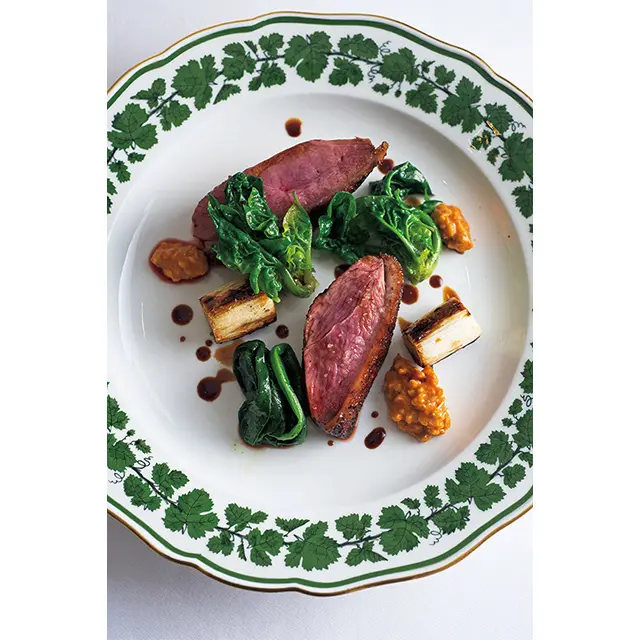 「あいち鴨の 炭火焼き」。