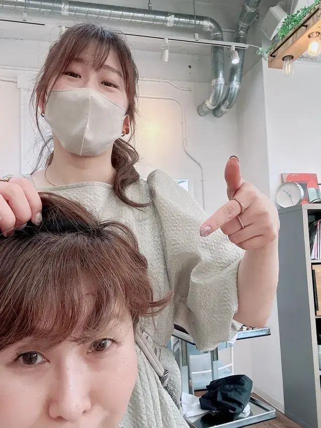 前髪ストレートパーマ　ビフォー