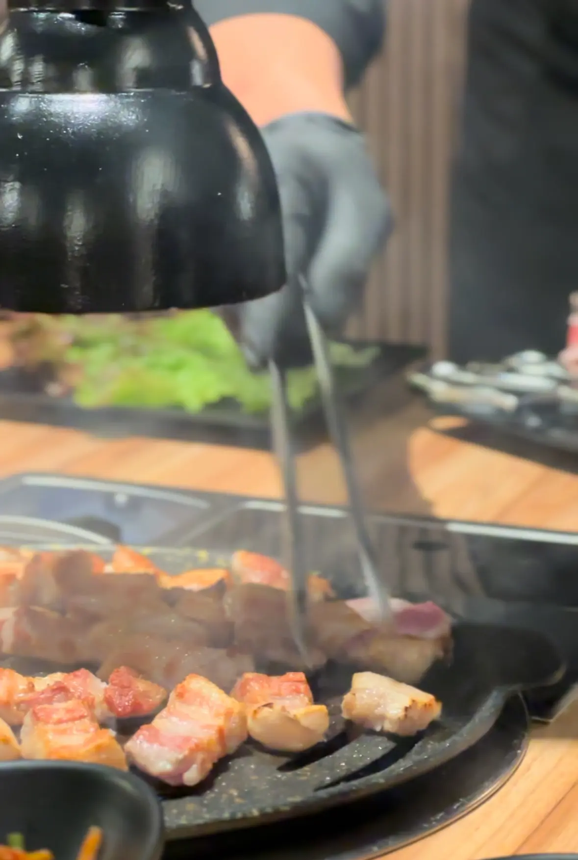 韓国料理「 KOREAN SOUL FOOD Bann」サムギョプサル出来上がり写真