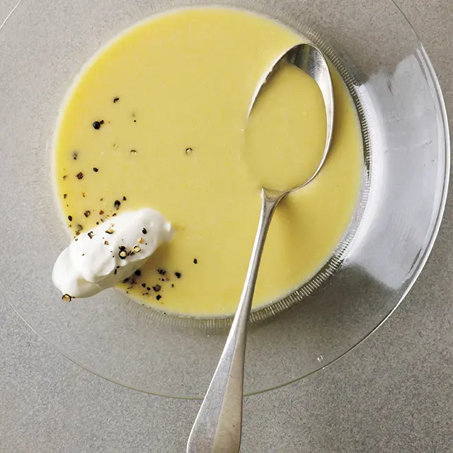 とうもろこしの冷たいスープ