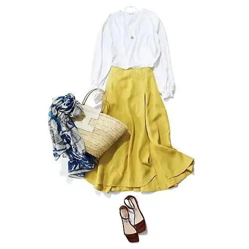 E by eclat リネンラップ風スカート