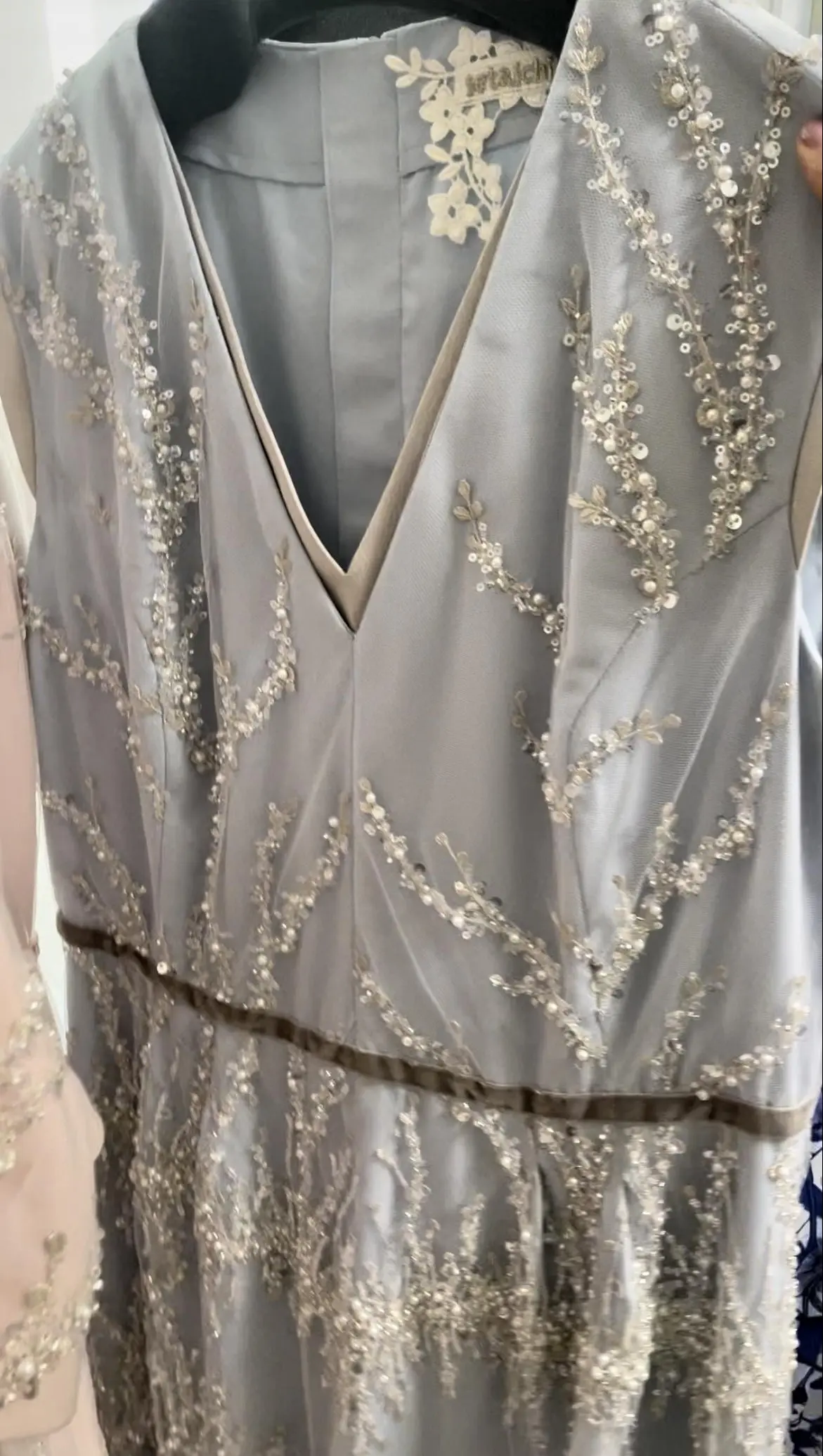 setaichiro、セタイチロウ、ワンピース、ビーズ、刺繍、水色、ブルー、パステル、パステルブルー、ドレス、可愛い、キラキラ、綺麗、素敵、好み