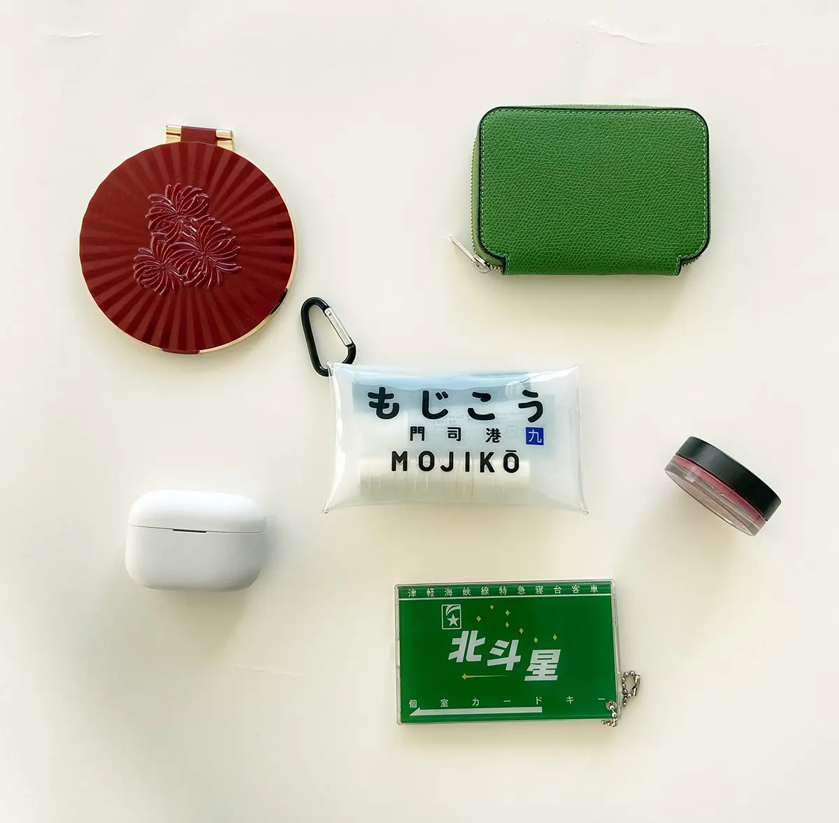 鉄道好きの片鱗が見える、Nのバッグの中身