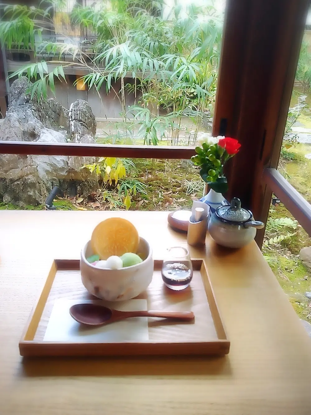 名古屋、徳川園、尾張徳川家、蘇山荘、和カフェ、40代ファッション、スタイルデリのコート、低身長コーデ