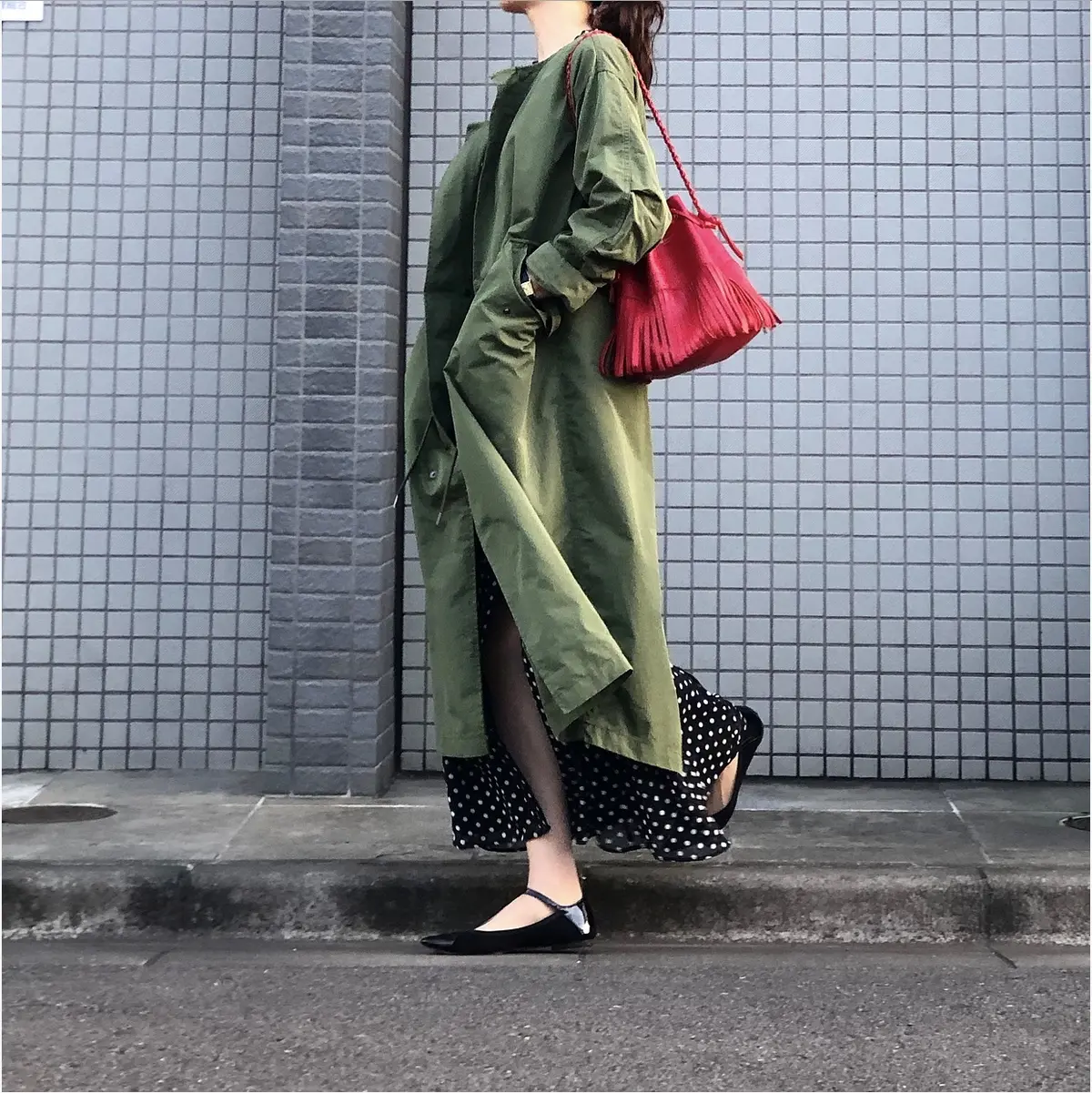 明るめカーキのモッズコートの画像_4