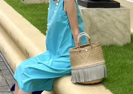 カゴバッグ　グレー