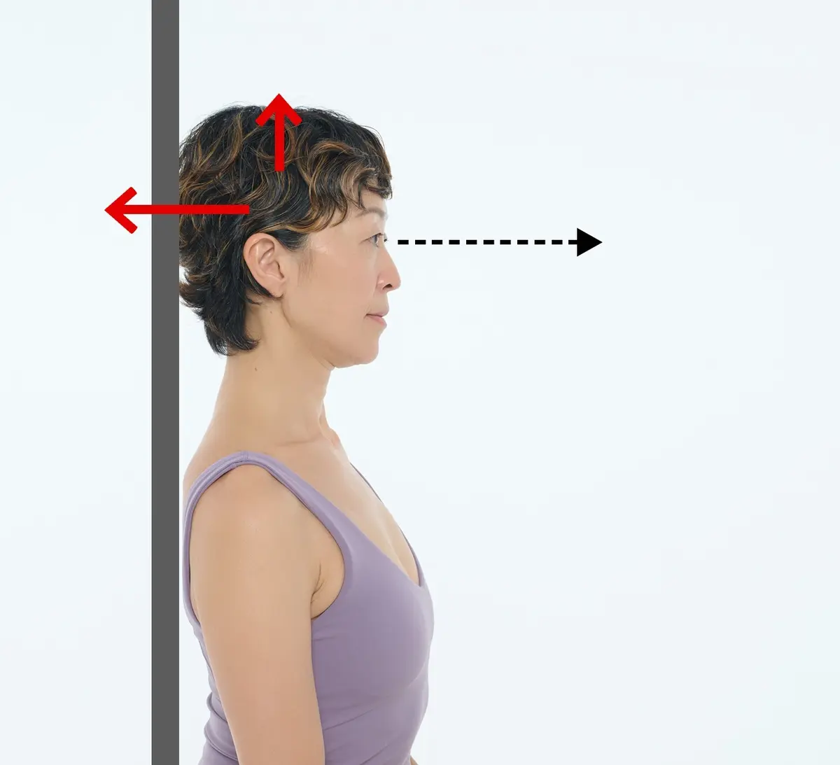 OurAge×Webエクラ 40代50代　顔ピラティス 壁の力を借りて、首全体の筋肉をバランスよく鍛える