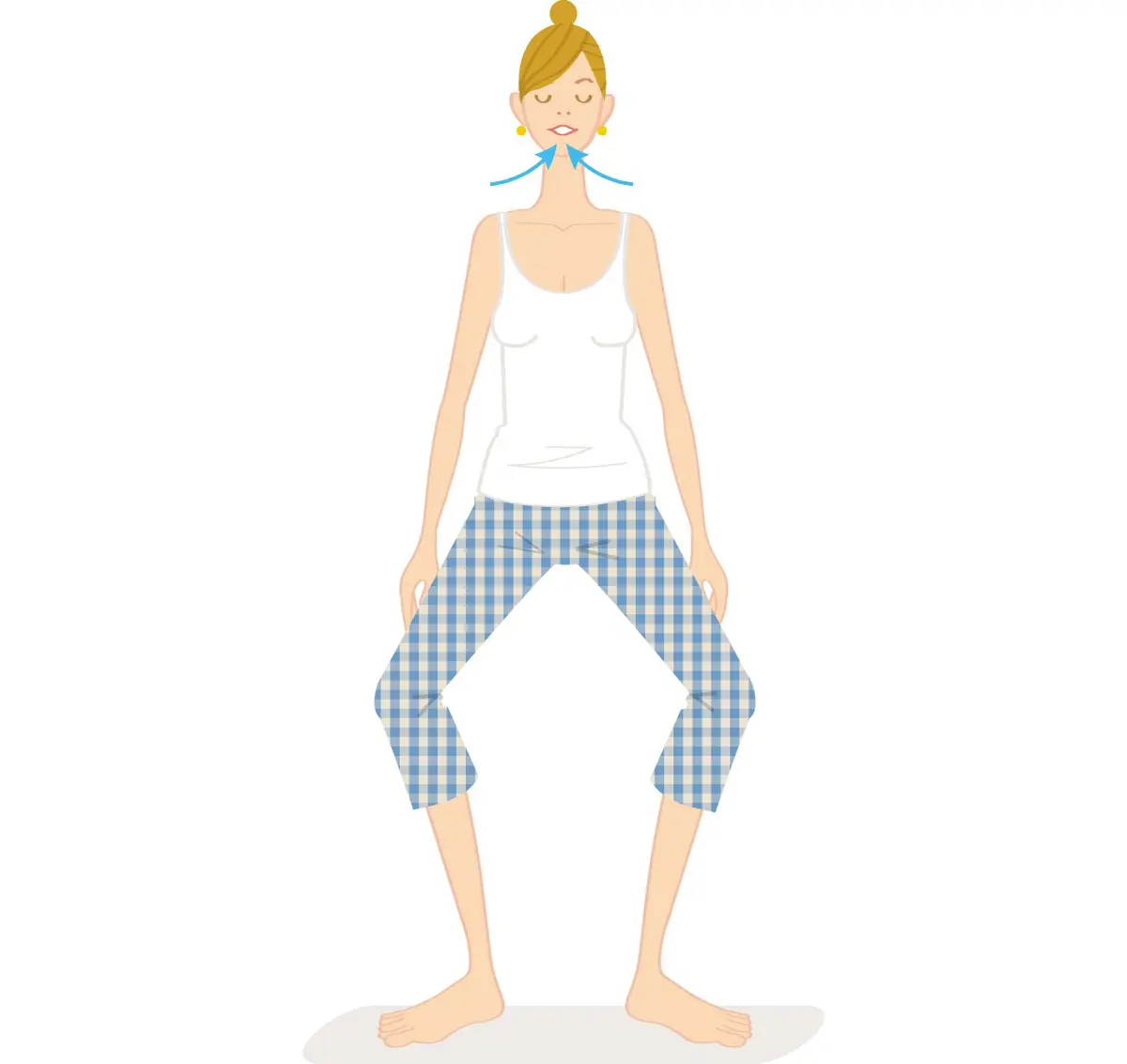 OurAge×Webエクラ　 ２　息を吸いながらゆっくりと腰を落とすように膝を曲げます。このとき、膝が足先から出ないようにすること。