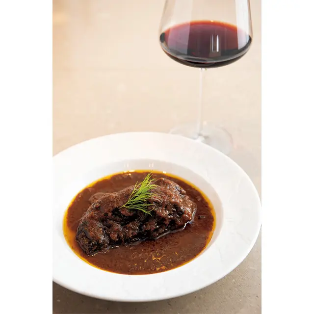 「麻布十番『ピッコログランデ』の牛頬肉の赤ワイン煮込み」 ￥5,280　