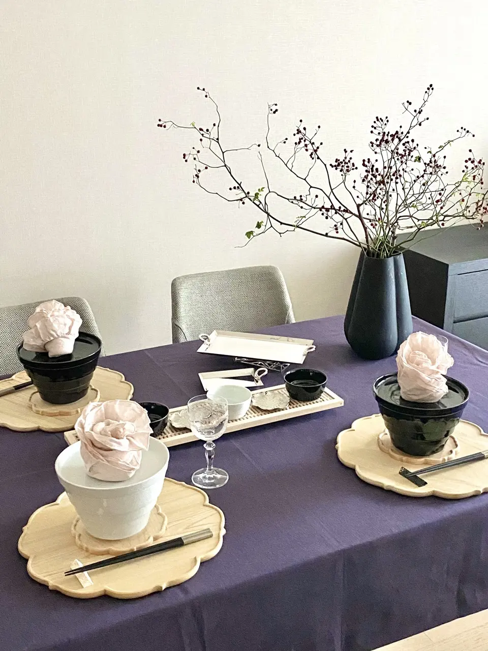 次女の誕生日ディナーテーブルコーディネート①