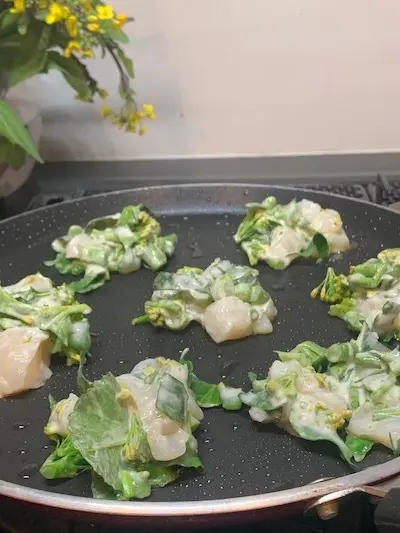 菜の花　山菜　ジョン　韓国料理