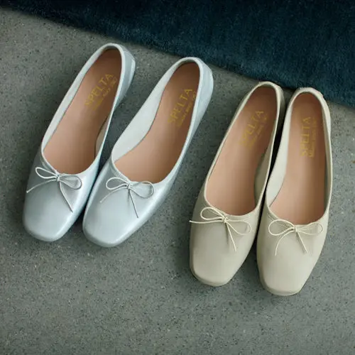 SPELTA×éclat 甲深スクエアバレエシューズ