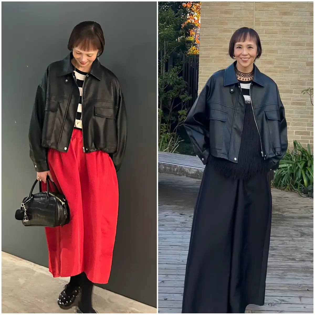 黒レザー✖️ボーダーは相性がいい 大好きの画像_3